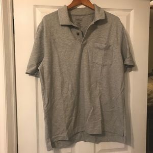TWO LL bean men’s large gray polo
